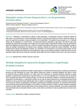 Allelopathic Activity of Broom (Scoparia Dulcis