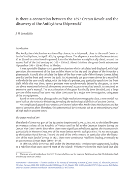 Is There a Connection Between the 1897 Cretan Revolt and the Discovery of the Antikythera Shipwreck?