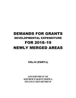 Demands for Grants for 2018–19 Newly Merged Areas