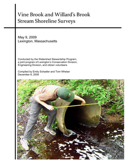 Vine Brook and Willard's Brook Stream Shoreline Surveys