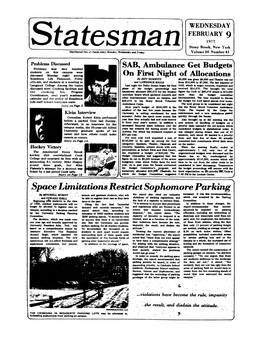 Statesman* 1 I Distributedfree of Charge Every Monday, Wednesday and Friday Volume 20 Number 41 \