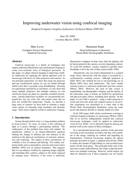 Improving Underwater Vision Using Confocal Imaging