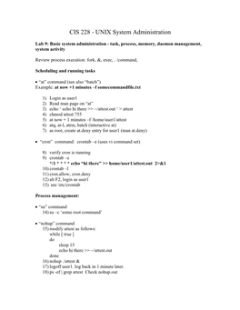 CIS 228 - UNIX System Administration