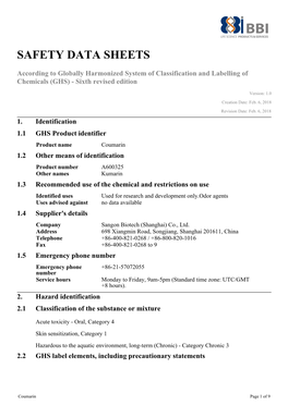 Safety Data Sheets