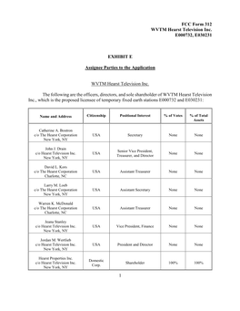 FCC Form 312 WVTM Hearst Television Inc. E000732, E030231 1