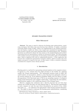 Dyadic Floating Point