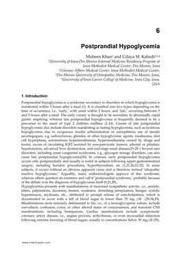 Postprandial Hypoglycemia