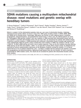 Novel Mutations and Genetic Overlap with Hereditary Tumors