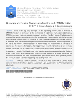 Quantum Mechanics, Cosmic Acceleration and CMB Radiation by U