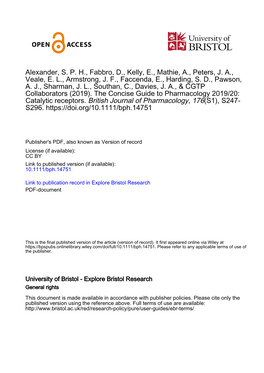 The Concise Guide to Pharmacology 2019/20: Catalytic Receptors