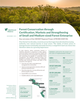 Forest Conservation Through Certification, Markets and Strengthening