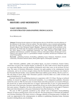 History and Modernity