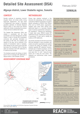 Detailed Site Assessment (DSA) Afgooye District, Lower Shabelle Region, Somalia