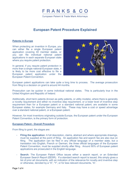 European Patent Procedure Explained