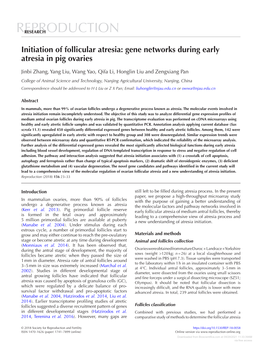 Initiation of Follicular Atresia: Gene Networks During Early Atresia in Pig Ovaries