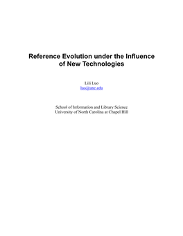 Reference Evolution Under the Influence of New Technologies