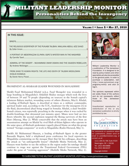 Volume I Issue 5 May 27, 2010