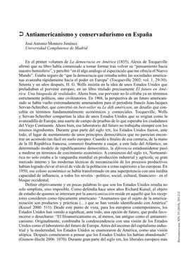 Antiamericanismo Y Conservadurismo En España 207