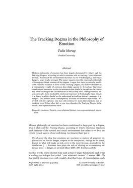 The Tracking Dogma in the Philosophy of Emotion