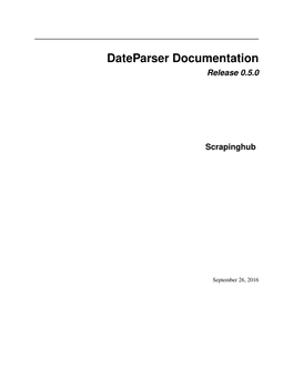 Dateparser Documentation Release 0.5.0