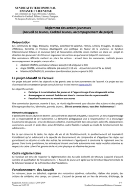 Accueil De Jeunes, Cocktail Jeunes, Accompagnement De Projet)