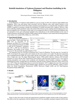 Rainfall Simulations of Typhoons Kammuri and Phanfone Landfalling