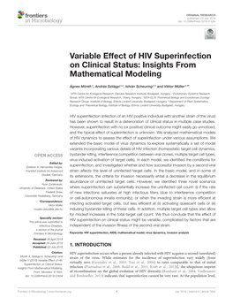 Variable Effect of HIV Superinfection on Clinical Status: Insights from Mathematical Modeling