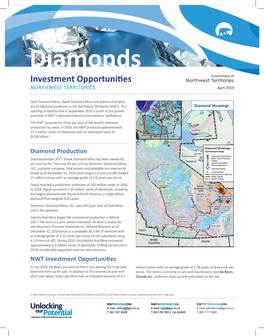 Diamonds Investment Opportunities NORTHWEST TERRITORIES April 2019