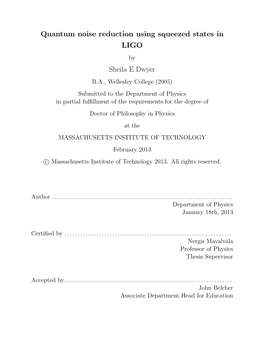 Quantum Noise Reduction Using Squeezed States in LIGO