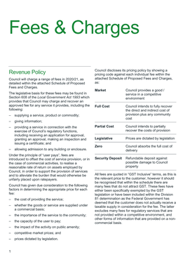 Fees & Charges