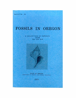 Fossils in Oregon: a Collection of Reprints