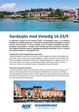 Gardasjön Med Venedig 16-23/9 En Glittrande Rundresa Till Två Italienska Pärlor