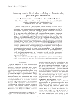 Enhancing Species Distribution Modeling by Characterizing Predator–Prey Interactions