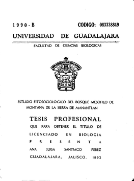 Universidad De Guadalajara Tesis Profesional
