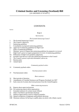 Criminal Justice and Licensing (Scotland) Bill [AS AMENDED at STAGE 2]