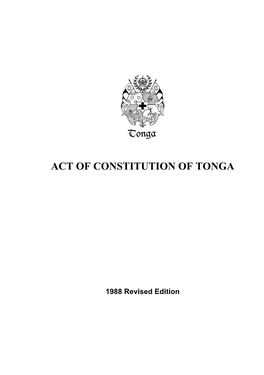 Act of Constitution of Tonga