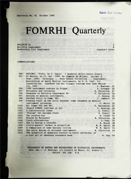 FOMRHI Quarterly