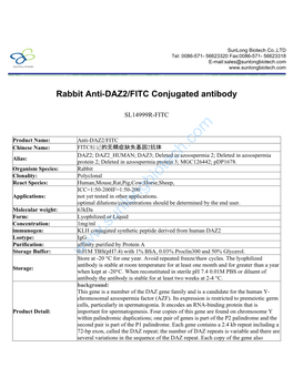 Rabbit Anti-DAZ2/FITC Conjugated Antibody-SL14999R-FITC