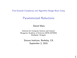 Parameterized Reductions