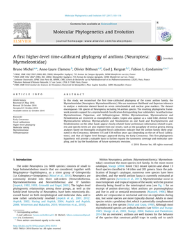 Neuroptera: Myrmeleontidae) ⇑ ⇑ Bruno Michel A, , Anne-Laure Clamens B, Olivier Béthoux C,D, Gael J