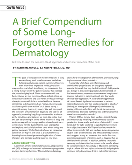 Forgotten Remedies for Dermatology Is It Time to Drop the One-Size-Fits-All Approach and Consider Remedies of the Past?