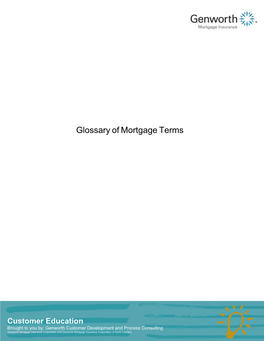 Glossary of Mortgage Terms