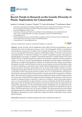 Recent Trends in Research on the Genetic Diversity of Plants: Implications for Conservation