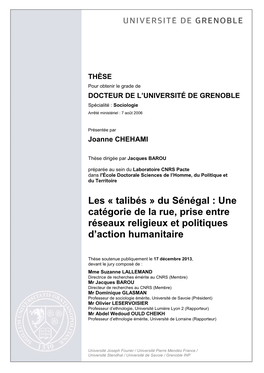 Du Sénégal : Une Catégorie De La Rue, Prise Entre Réseaux Religieux Et Politiques D’Action Humanitaire