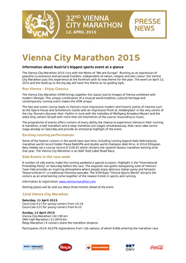 Vienna City Marathon Presse-Info