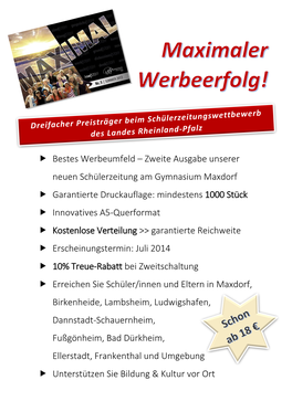 Bestes Werbeumfeld – Zweite Ausgabe Unserer Neuen