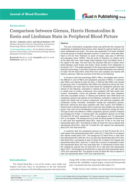 Comparison Between Giemsa, Harris Hematoxline & Eosin and Lieshman