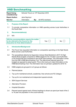 SEN Benchmarking