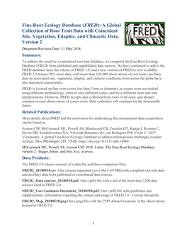 Fine-Root Ecology Database (FRED): a Global Collection of Root Trait