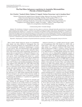 <I>Sphagnum Cuspidatum</I> in Australia: Microsatellites Provide a Global Perspective